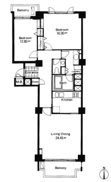 広尾ガーデンヒルズM棟 5階階 間取り