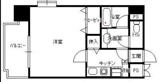 ピュアエスク比恵(1K/6階)の間取り写真