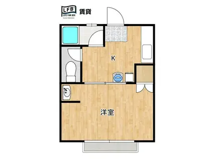 リバーサイド泉(1K/1階)の間取り写真