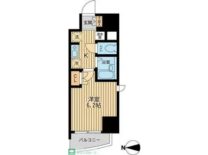 プライムアーバン西大島(1K/18階)の間取り写真