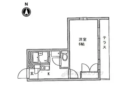 レオパレスルピナス(1K/1階)の間取り写真