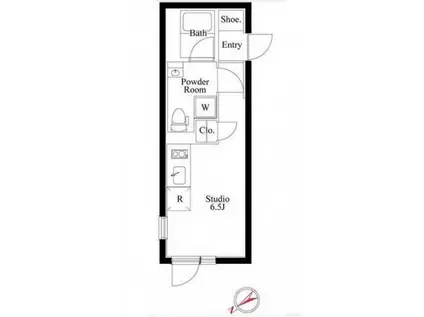 パセオ市谷台町II(ワンルーム/2階)の間取り写真