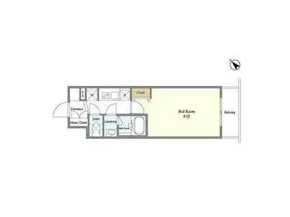 ライトテラス蔵前(1K/4階)の間取り写真