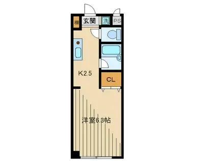 コーポサンエス(1K/1階)の間取り写真