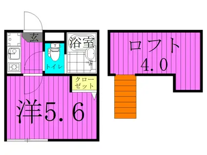 WELL BEING江北(1K/2階)の間取り写真