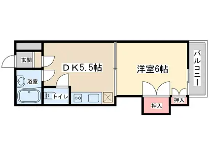 シオザキビルナンバー3(1DK/5階)の間取り写真