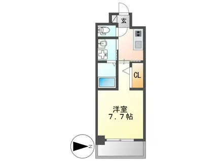 ARTIZA東別院(1K/8階)の間取り写真