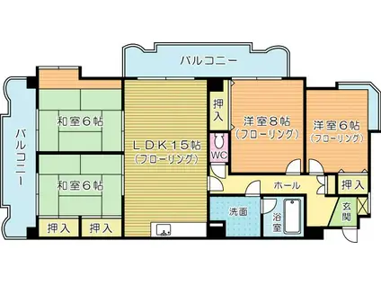 イマージュ安部山公園(4LDK/4階)の間取り写真