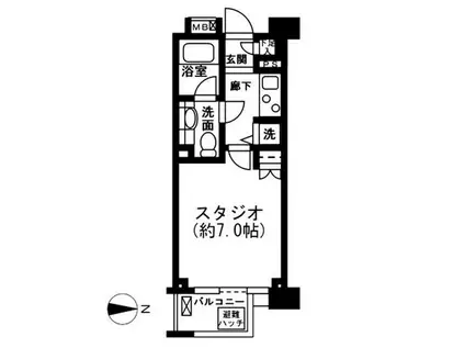 レジディア新宿イーストII(1K/3階)の間取り写真