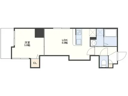 ESTELA桶屋町(1LDK/5階)の間取り写真