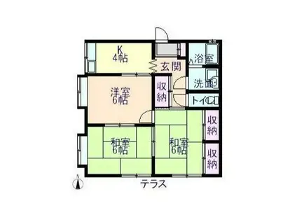 モスイハイツ(3K/1階)の間取り写真