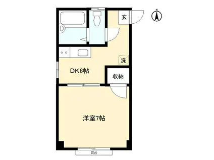 プラザハイツ(1DK/1階)の間取り写真