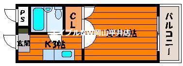 ウエストプラザ新保(1K/1階)の間取り写真