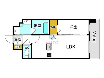 ブランシエスタ南吹田パークサイド(1LDK/2階)の間取り写真