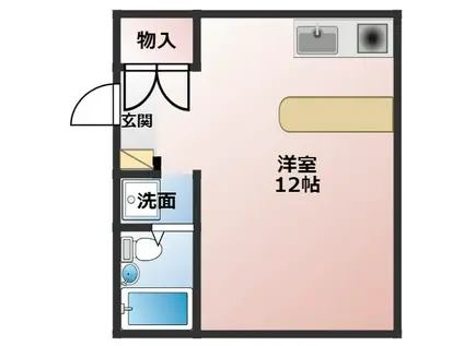 シャトーウィスタリヤ(ワンルーム/4階)の間取り写真