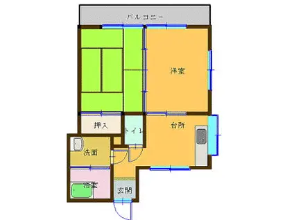 平山アパート(2K/1階)の間取り写真