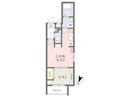 CHERIM黄金(1LDK/2階)の間取り写真