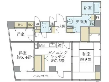 YSビル(3DK/3階)の間取り写真
