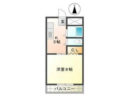 フジタハイツ(1K/2階)の間取り写真