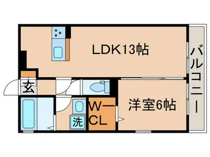 レクレドール(1LDK/3階)の間取り写真