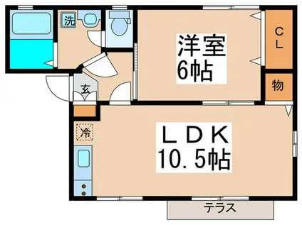 フォレストヒルA棟(1LDK/1階)の間取り写真