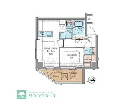 LUXENAPAWS藤沢(1LDK/7階)の間取り写真