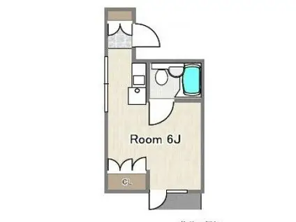 ハイツ岡庭(ワンルーム/3階)の間取り写真