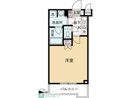 ルーブル武蔵中原伍番館(1K/3階)の間取り写真