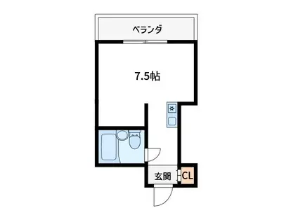東陽町ハイホーム B棟(ワンルーム/2階)の間取り写真
