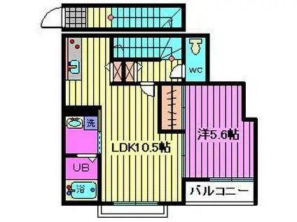 ミーシグ(1DK/3階)の間取り写真