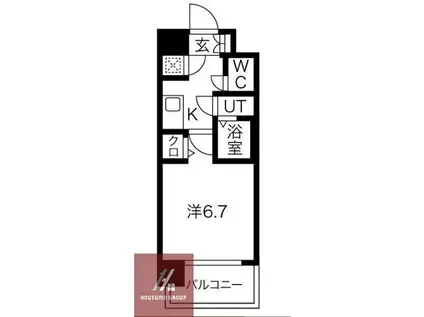 レジュールアッシュ ザ・パークフロント(1K/10階)の間取り写真