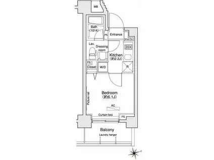 プラウドフラット王子神谷(1K/2階)の間取り写真