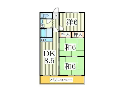 エクセレント富士見台(3DK/1階)の間取り写真