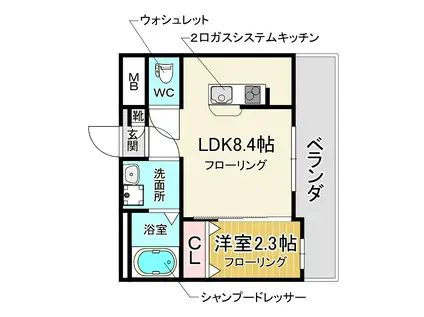 豊中市桜の町4丁目PJ(1LDK/1階)の間取り写真
