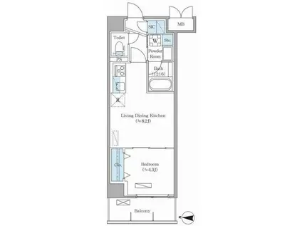 DAIWA GRACE MAISON 亀有(1LDK/5階)の間取り写真