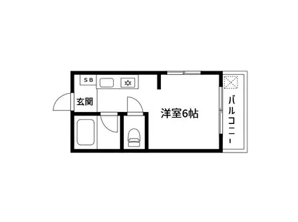 エムハイム(ワンルーム/2階)の間取り写真