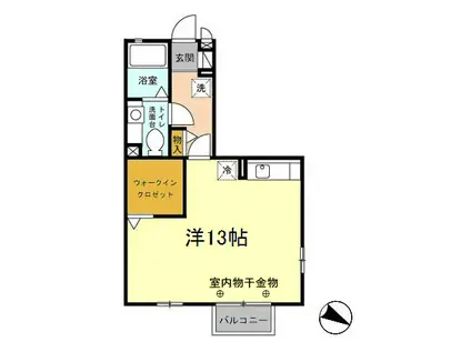 エトワール(ワンルーム/2階)の間取り写真