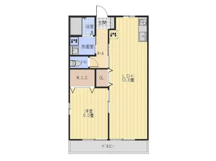 マロンハイム(1LDK/2階)の間取り写真