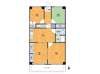 最上ハイツ太田(4DK/3階)の間取り写真