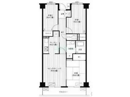 パストラル石井(3LDK/4階)の間取り写真