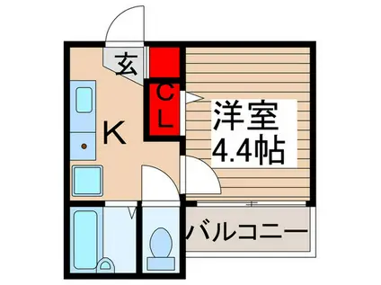 ウラノス竹の塚(1K/3階)の間取り写真