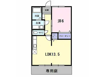 メゾン・ド・アスカ(2DK/1階)の間取り写真