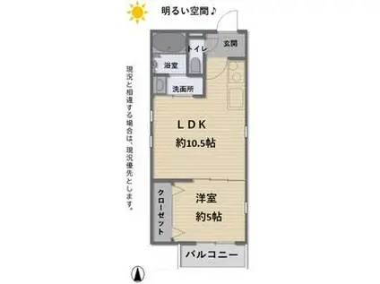 GRANDE N(1LDK/1階)の間取り写真