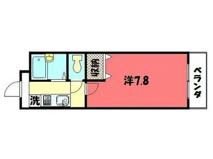 Aフラット高野(1K/1階)の間取り写真