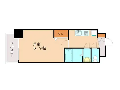 アドバンス神戸レイソレ(1K/11階)の間取り写真