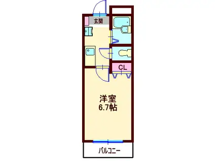 サンライズ参番館(1K/5階)の間取り写真
