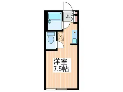 メリーハイツ(ワンルーム/1階)の間取り写真