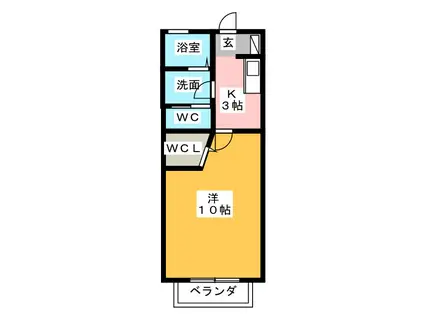トップ グランデ(1K/2階)の間取り写真