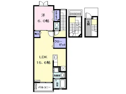 エターナル I(1LDK/3階)の間取り写真