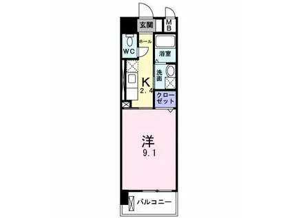 ガーデンハウス・K(1K/3階)の間取り写真
